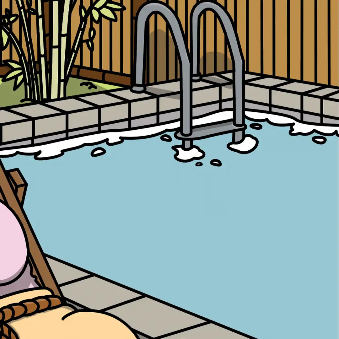 Gros plan sur la piscine du Print Canicule