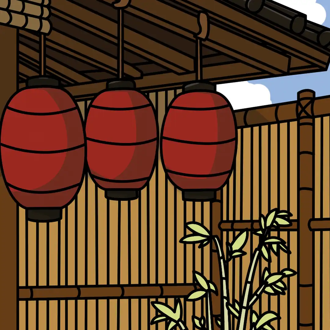 Gros plan sur les lanternes japonaise du Print Canicule